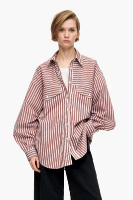 Camisa oversize popelín marrón