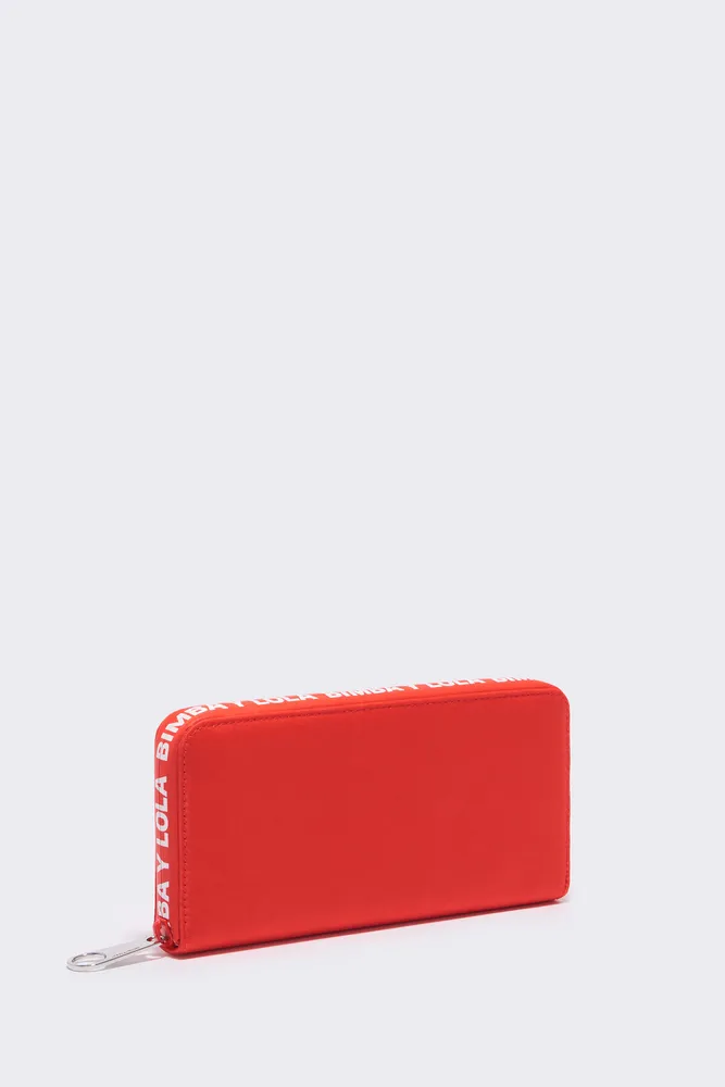 Billetera libro nylon rojo