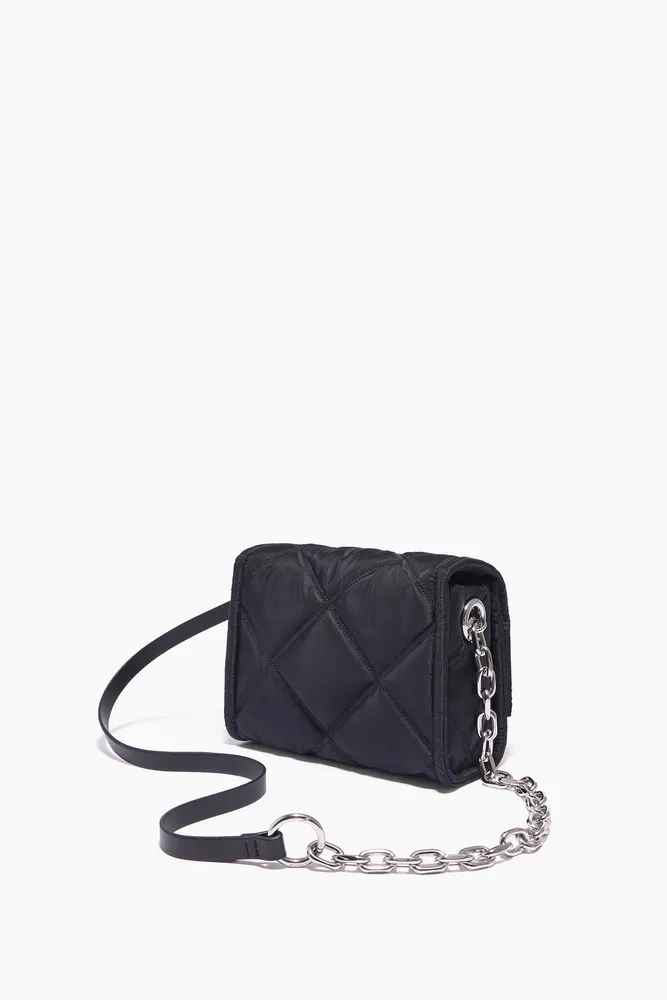 Bolso bandolera S nylon solapa negro