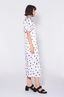 Vestido fluido print Spray Dot marfil