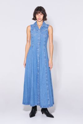 Vestido denim azul medio