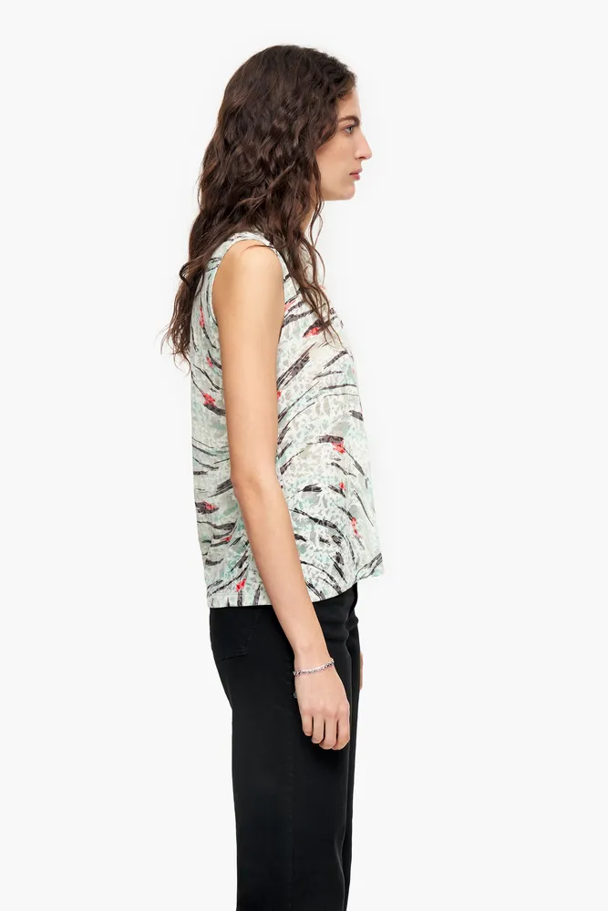 Camiseta evasé print Butterfly Wing menta