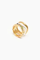 Anillo bandas cristales multicolores