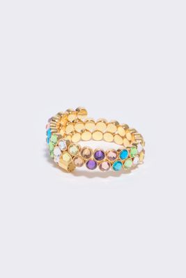 Pulsera cristales dorados