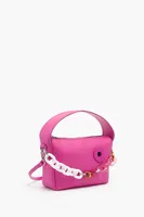 Bolso hobo S piel fucsia