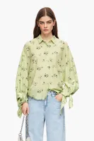 Camisa print Acrylic Flowers verde