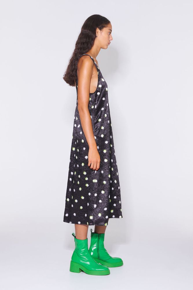 Vestido mini print Spray Dot negro