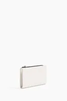 Monedero rectangular piel blanco