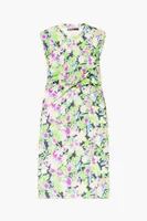 Vestido ajustado midi print Graffiti Flowers lila