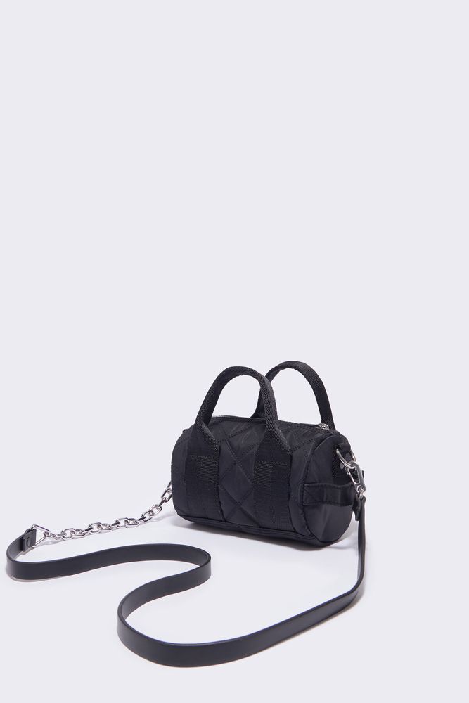 Bolso barril S nylon acolchado negro