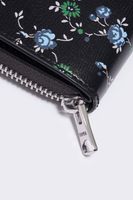 Cartera piel print Flowers negra