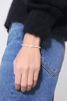 Pulsera letra I perlas