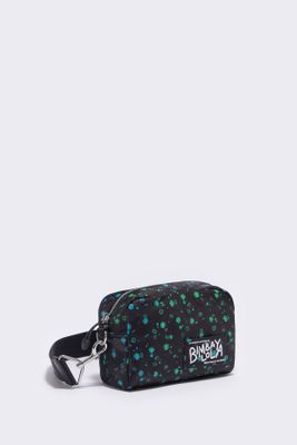 Bolso bandolera S nylon Rainbow Flowers negro