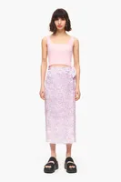 Falda pareo midi print Spraymini rosa