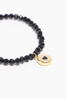 Pulsera cristales logo negra