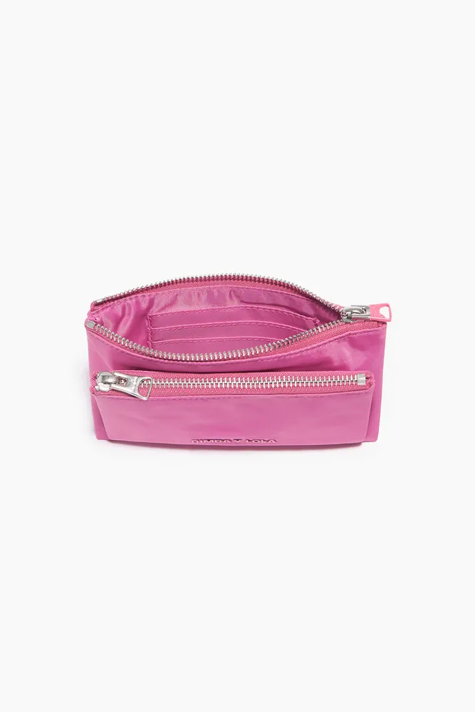 Cartera doble nylon rosa