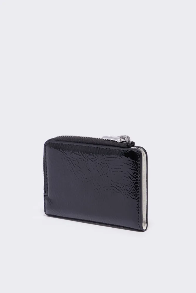 Monedero rectangular charol negro