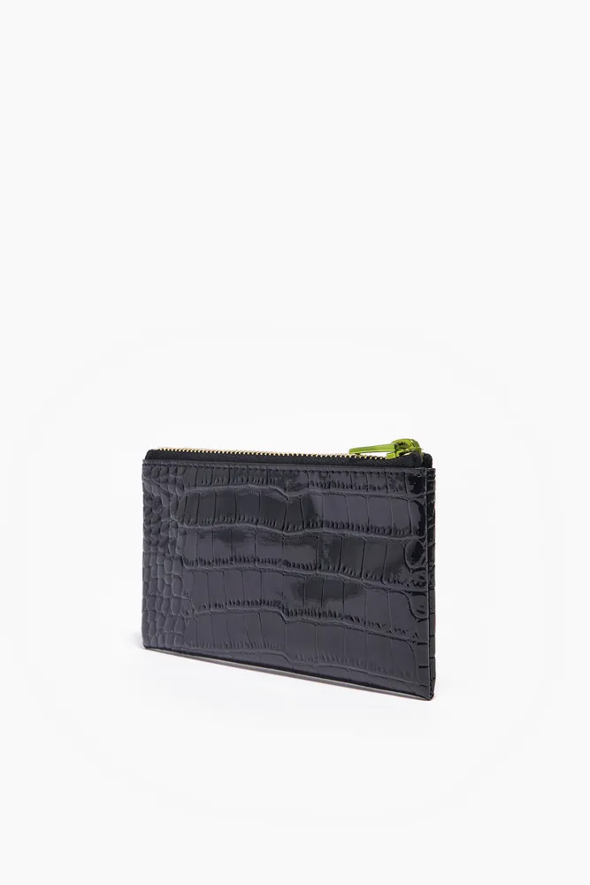 Monedero cocodrilo S negro