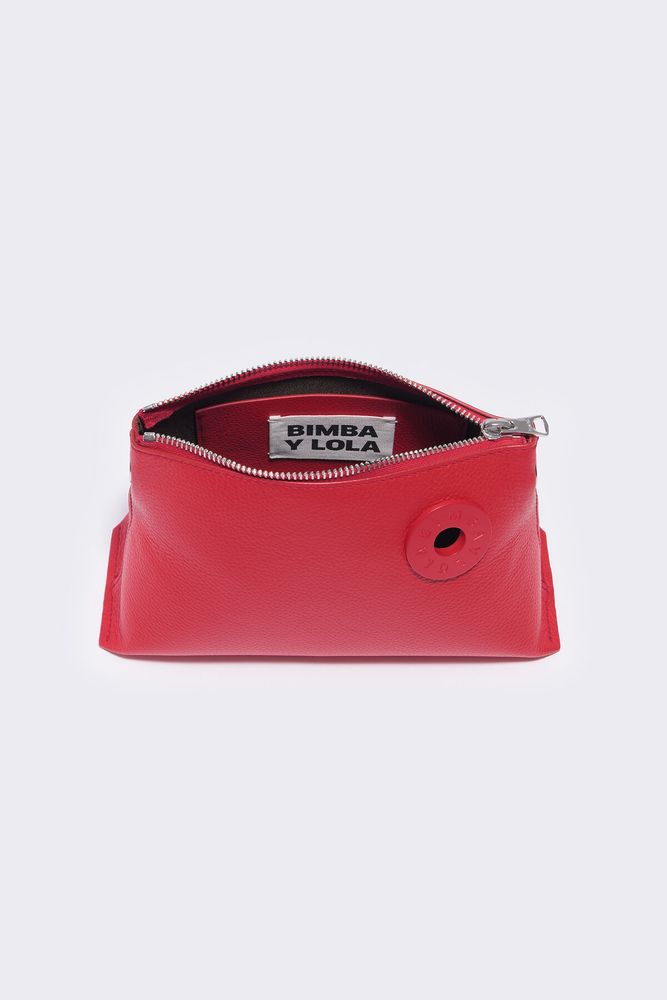 Bolso trapecio S piel rojo