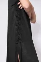 Vestido maxi satén negro