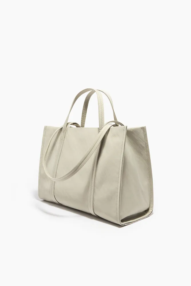 Bolso shopper L nylon caqui claro