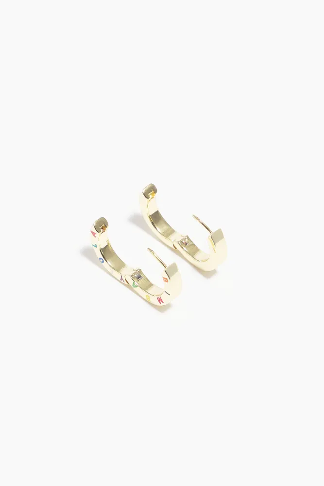 Pendientes aro logo oro