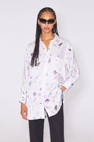 Camisa print Fallen Jewells marfil