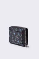 Cartera piel print Flowers negra