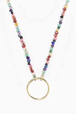 Collar piedras multicolores colgante