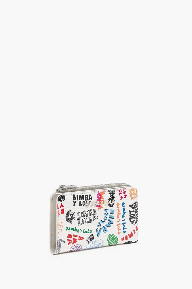 Cartera rectangular print cocodrilo blanca