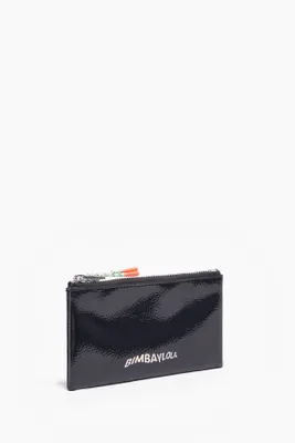 Monedero rectangular charol negro