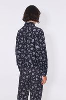 Camisa print Blooming Flowers negro