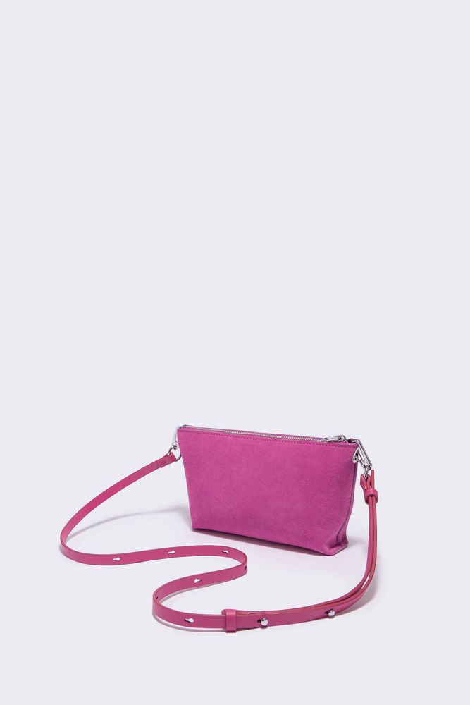 Bolso bandolera XS piel fucsia