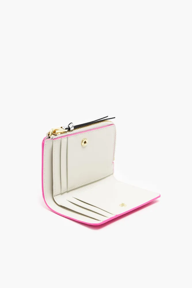 Cartera piel rosa neón