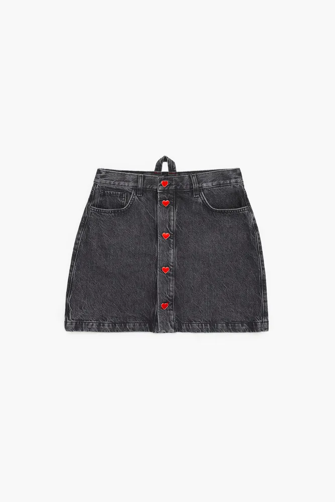 Minifalda denim negra