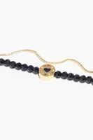 Pulsera doble cristales negra