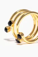 Anillo espiral cristales negros