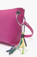 Bolso trapecio M piel fucsia