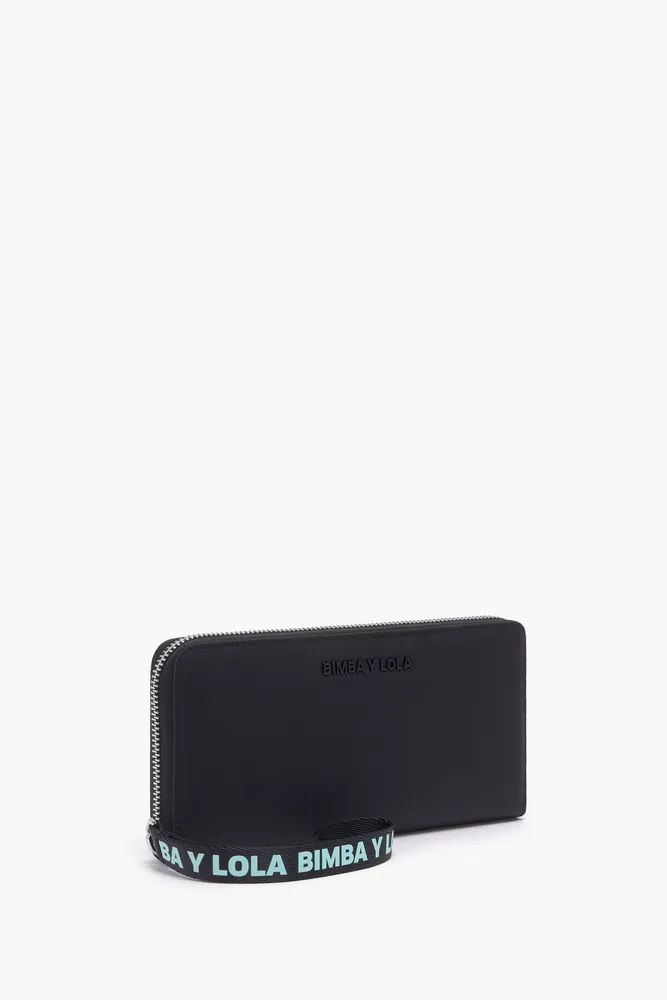 Billetera rectangular nylon negra