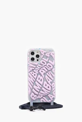 Funda iPhone Pro Max transparente logo lila