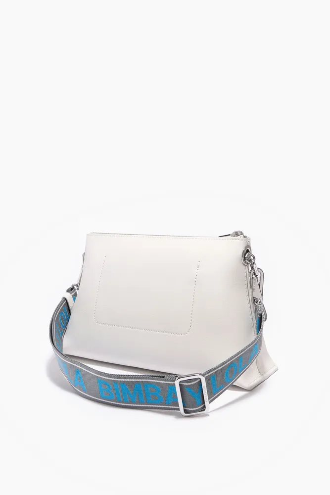 Bolso trapecio M piel blanco roto