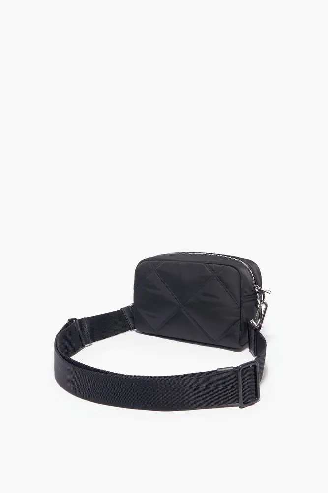 Bolso bandolera S nylon acolchado negro