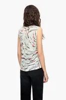 Camiseta evasé print Butterfly Wing menta