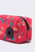 Neceser cuadrado S nylon Flowers rojo