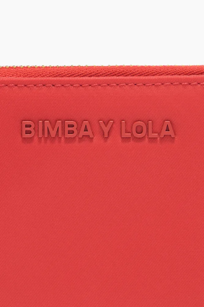 Cartera solapa nylon roja