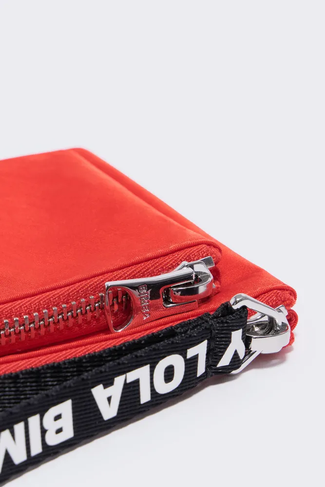 Cartera doble nylon roja