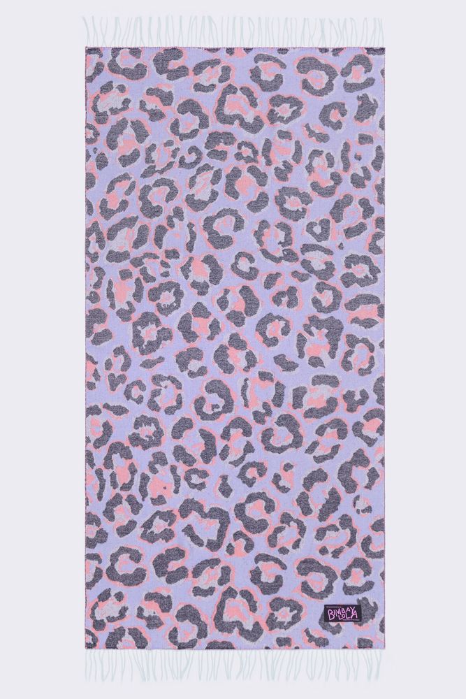 Chal rectangular leopardo lila