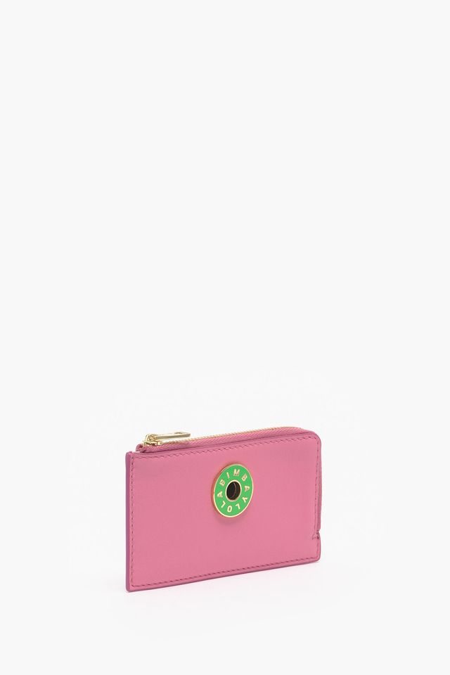 Monedero rectangular piel rosa