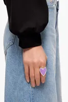 Anillo corazón lila