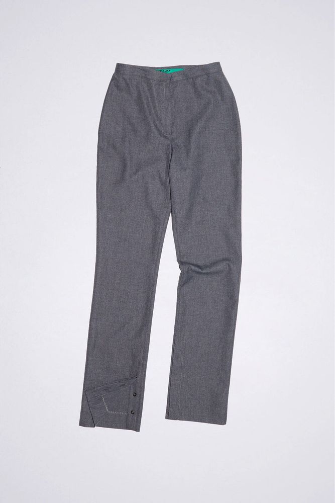 Pantalón traje recto gris